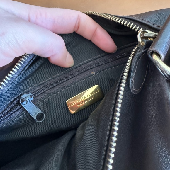 Chocolate brown leather shoulder bag saks fifth avenue - Picture 5 of 11